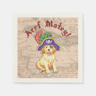 Golden Retriever Pirate Napkin