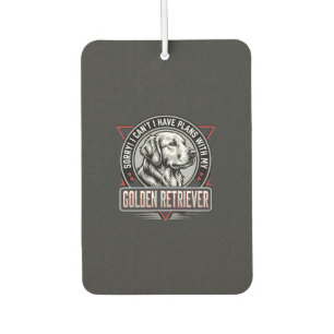 Golden Retriever Plans Dog Badge Design Air Freshener