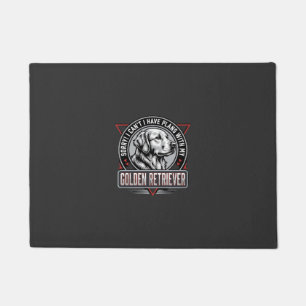 Golden Retriever Plans Dog Badge Design Doormat