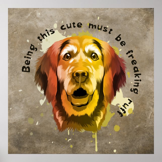 Golden Retriever Pop Art Style Poster (Front)