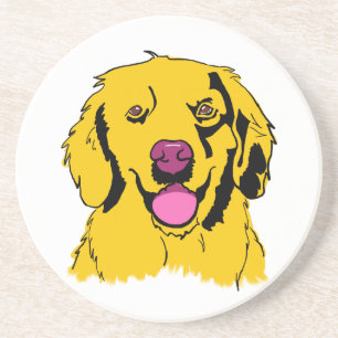 Golden Retriever Pop Art T-Shirt Coaster