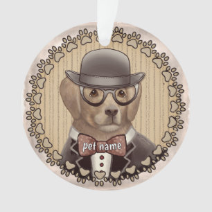 Golden Retriever portant lunettes Ornement