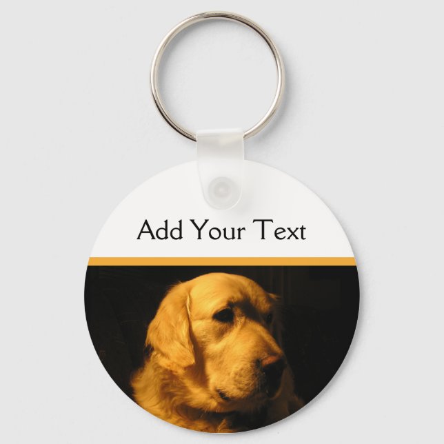 Golden Retriever Portrait Keychain (Front)