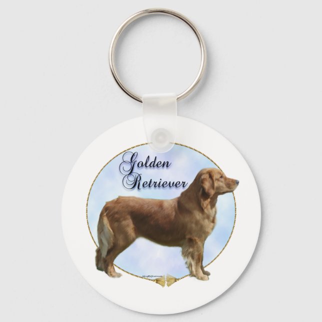 Golden Retriever Portrait  Keychain (Front)