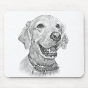 Golden Retriever Portrait Mouse Pad
