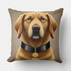 Golden Retriever Portrait  Throw Pillow