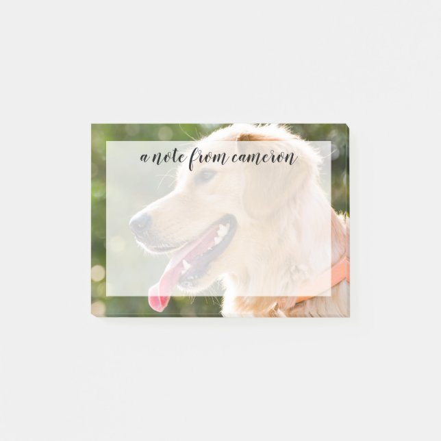 Golden Retriever Profile With Tongue Out Post-it Notes (Front)