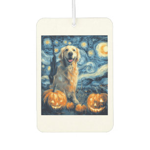 Golden Retriever Pumpkin Starry Night Dog Mom Van  Air Freshener
