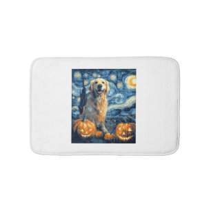 Golden Retriever Pumpkin Starry Night Dog Mom Van  Bath Mat