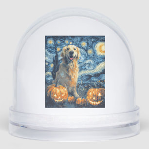 Golden Retriever Pumpkin Starry Night Dog Mom Van  Snowglobe