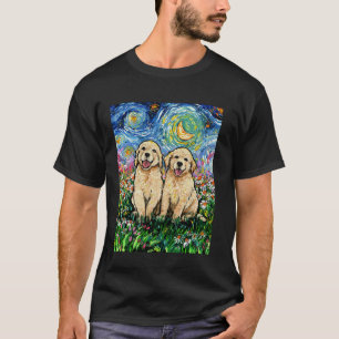 Golden Retriever Puppies Cute Starry Night Dog Lov T-Shirt