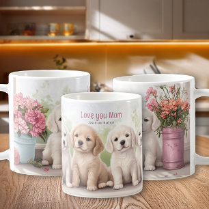 Golden Retriever Puppies Love You Mom Mother's Day Coffee Mug
