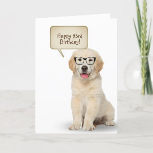 Golden Retriever Puppy 93rd Birthday  Card