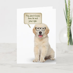 Golden Retriever Puppy Birthday Card