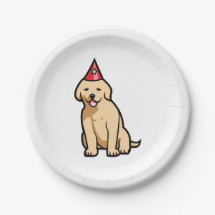 Golden Retriever Puppy Birthday Paper Plate