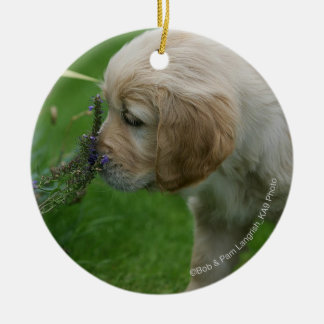 Golden Retriever Puppy Ceramic Ornament