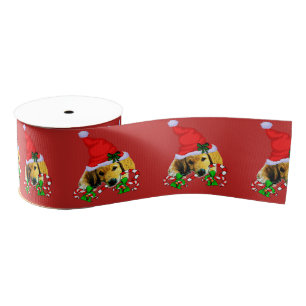 Golden Retriever Puppy Christmas Grosgrain Ribbon