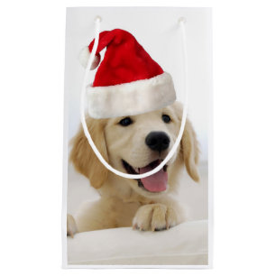 Golden Retriever Puppy Christmas Small Gift Bag