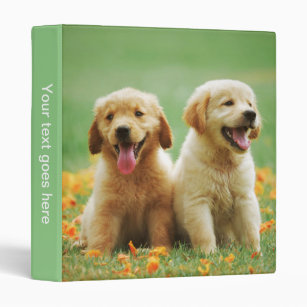 Golden Retriever puppy dog cute photo album Binder