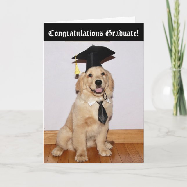 Golden Retriever Puppy Graduation Card (Front)