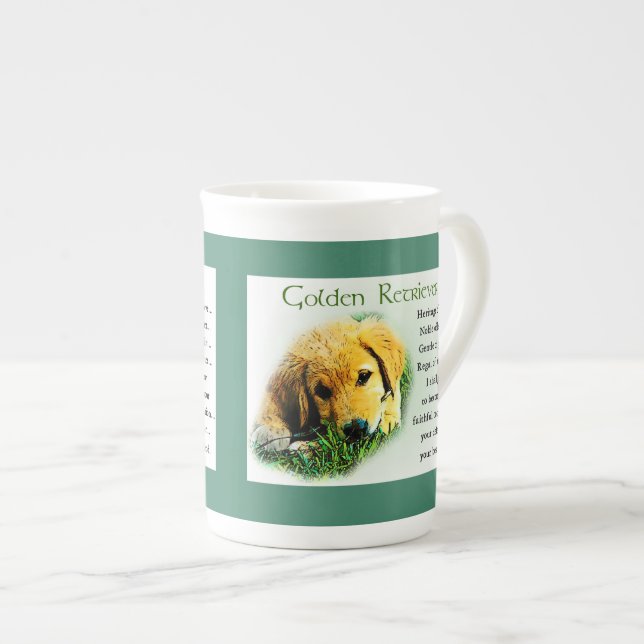 Golden Retriever Puppy Heritage Gifts Bone China Mug (Front Right)
