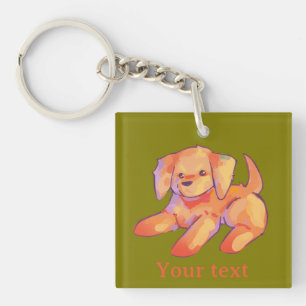 Golden retriever puppy keychain