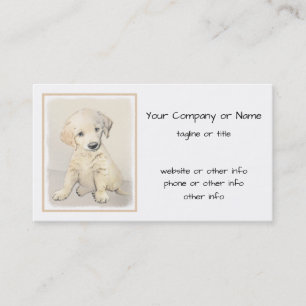 Golden Retriever Puppy Painting - Original Dog Art Business Card