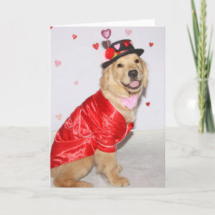 Golden Retriever Puppy Pawsome Valentine’s Day Holiday Card