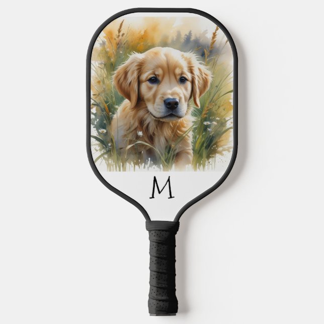 Golden Retriever Puppy Pickleball Paddle (Front)