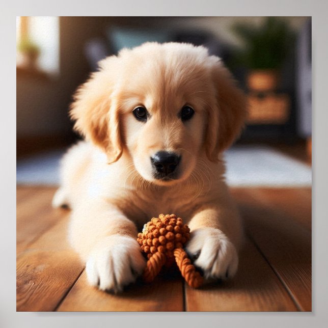 Golden Retriever puppy Poster (Front)