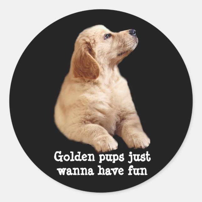 Golden Retriever Puppy Sticker (Front)