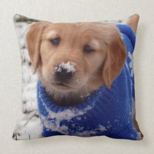 Golden Retriever Puppy Throw Pillow