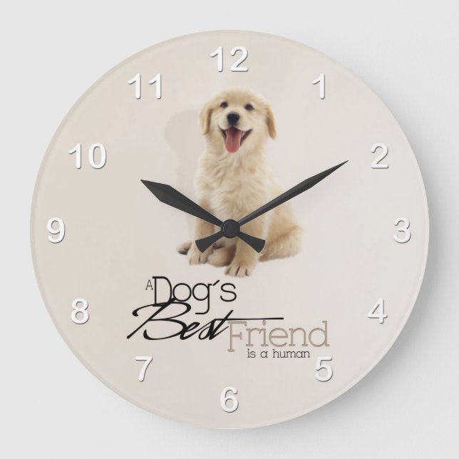 Golden Retriever Puppy Wall Clock (Front)
