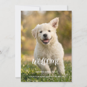Golden Retriever Puppy Welcome Home Adoption Card