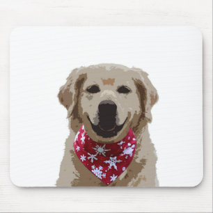 Golden Retriever Puppy with Bandana Mousepad