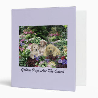 Golden Retriever Pups In Garden Binder