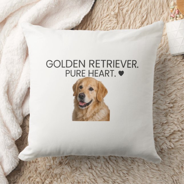 Golden Retriever Pure Heart ♥ Decorative Throw Pillow (Blanket)