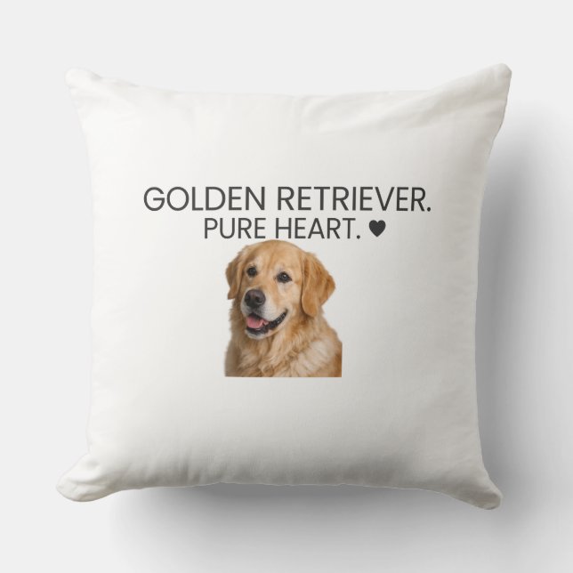 Golden Retriever Pure Heart ♥ Decorative Throw Pillow (Front)