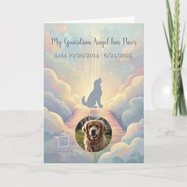 Golden Retriever Rainbow Bridge Memorial Card Pet (Front)