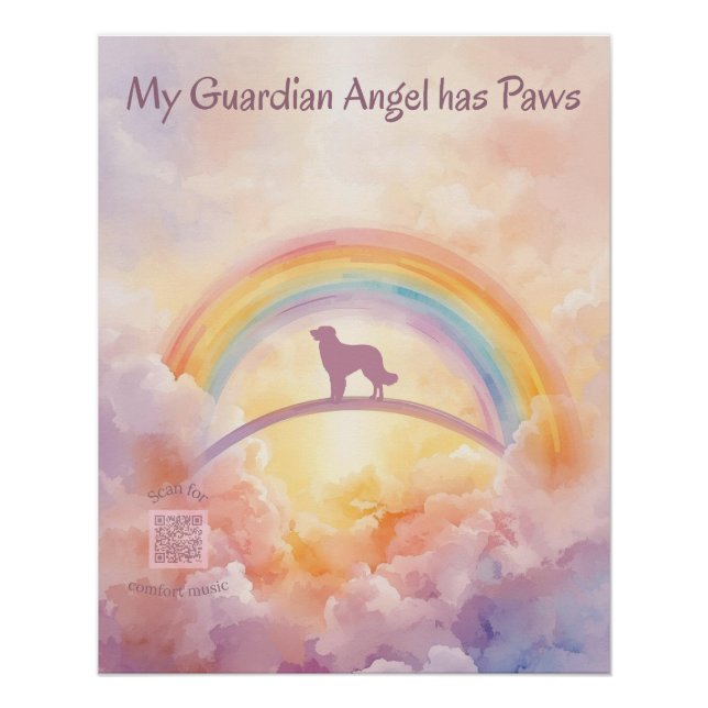 Golden Retriever Rainbow Bridge Poster – Dog Loss (Devant)