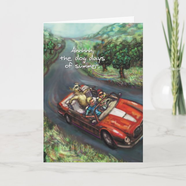 Golden Retriever Red Convertible - Carte Anniversa (Devant)