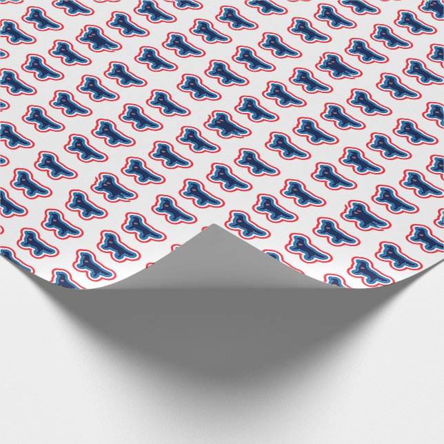 Golden Retriever Red White And Blue 4th Of July Wrapping Paper (Corner)