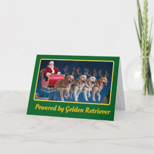 Golden Retriever Reindeer Card