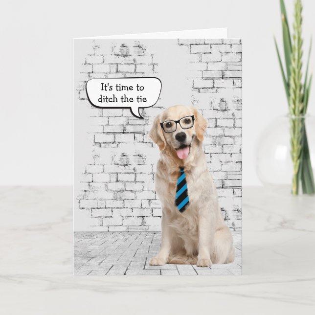 Golden Retriever Retirement  Card (Front)