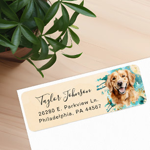 Golden Retriever Return Address Label