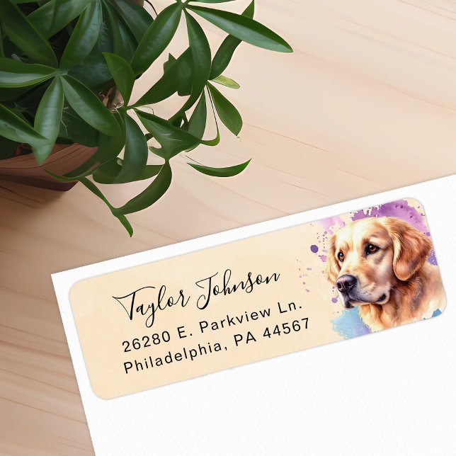 Golden Retriever Return Address Label (Creator Uploaded)