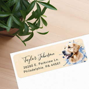 Golden Retriever Return Address Label