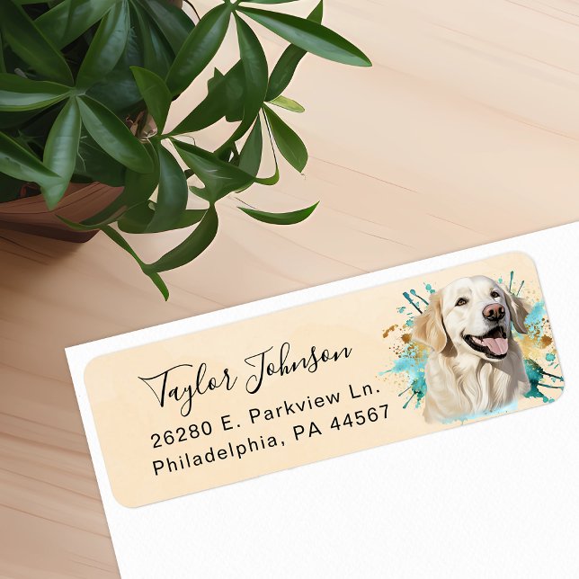 Golden Retriever Return Address Label (Creator Uploaded)