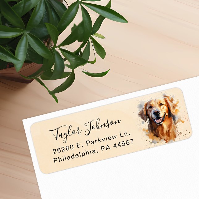 Golden Retriever Return Address Label (Creator Uploaded)