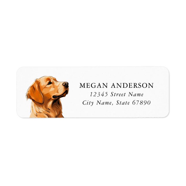 Golden Retriever Return Address Labels (Front)